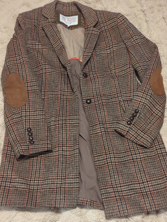Pink Martini Jackets & Blazers - Classic Pink Martini Blazer with Suede Elbow Patches - Brown Plaid